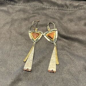 Silpada Sterling Silver, Copper & Brass Drop Eaaring W3378